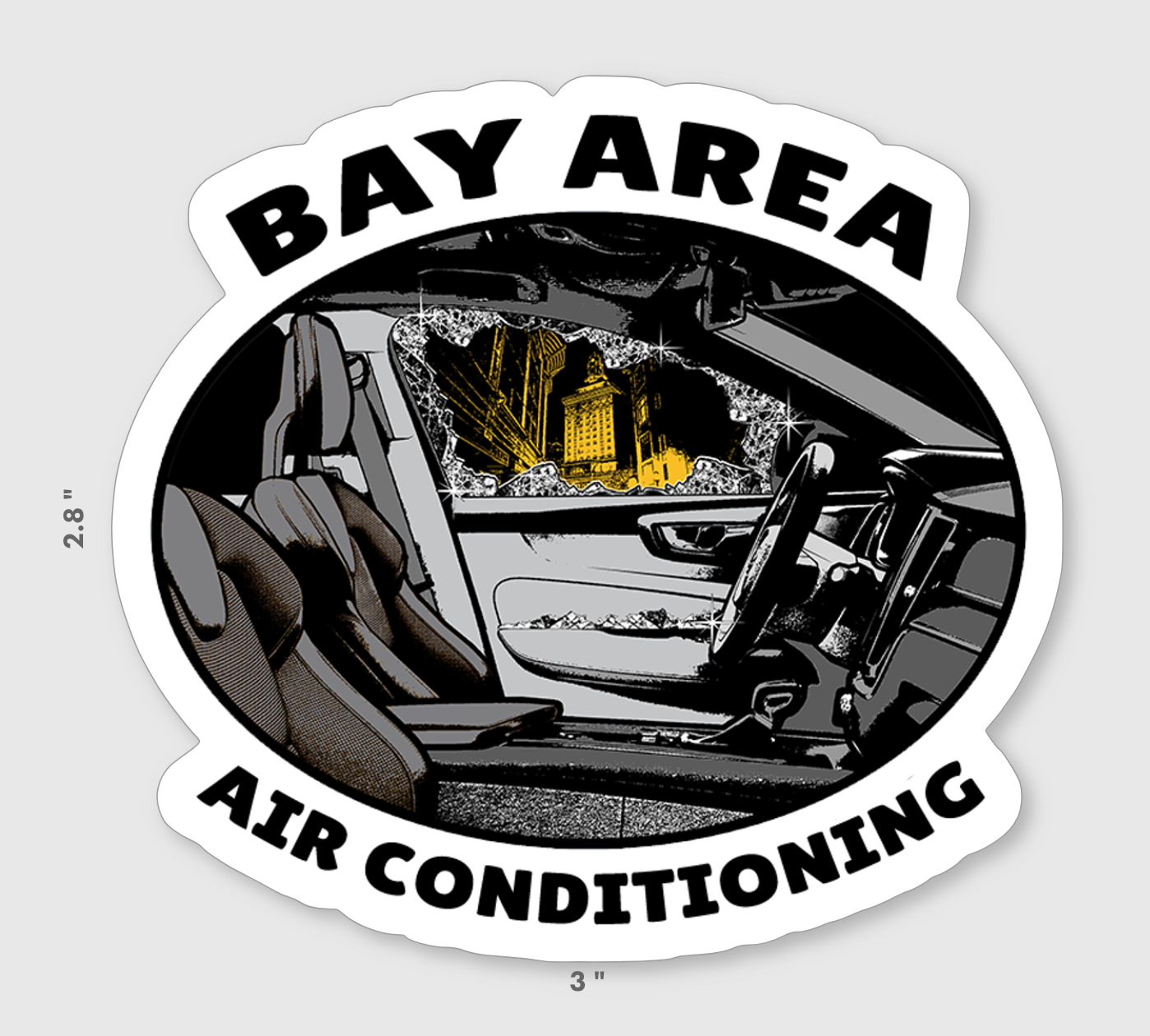 Bay Area Air Conditioner Sticker (3" x 2.8") *